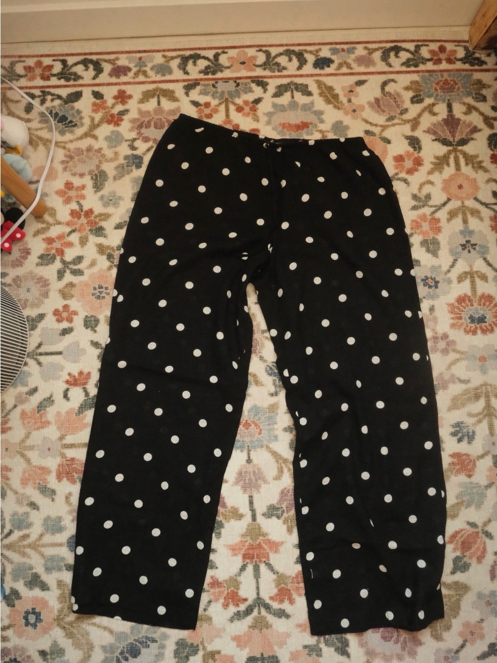 Shade & Shore Black and White Polka Dot Pull-On Pants